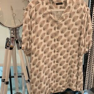 Saks fifth Ave Men's Short-Sleeve Palm Print Shirt - Beige/Brown